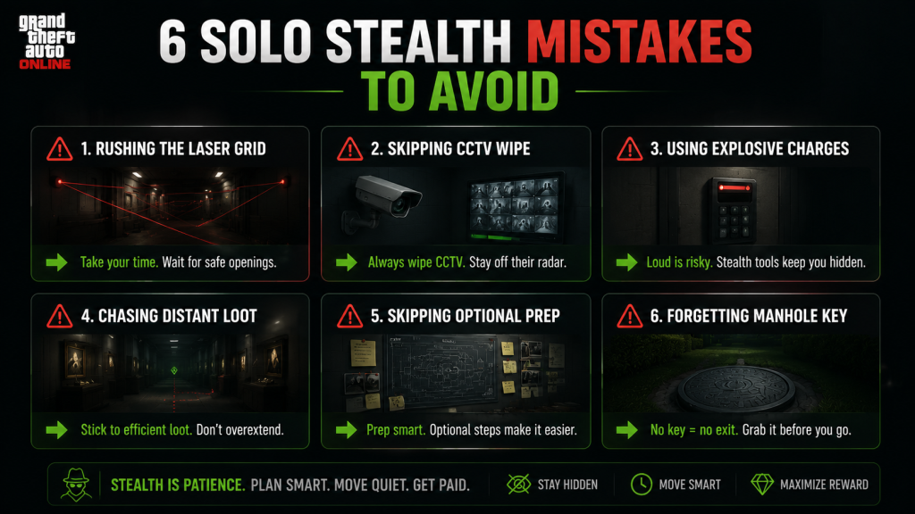 6 common mistakes in Kortz Center Heist solo stealth runs and how to fix each one