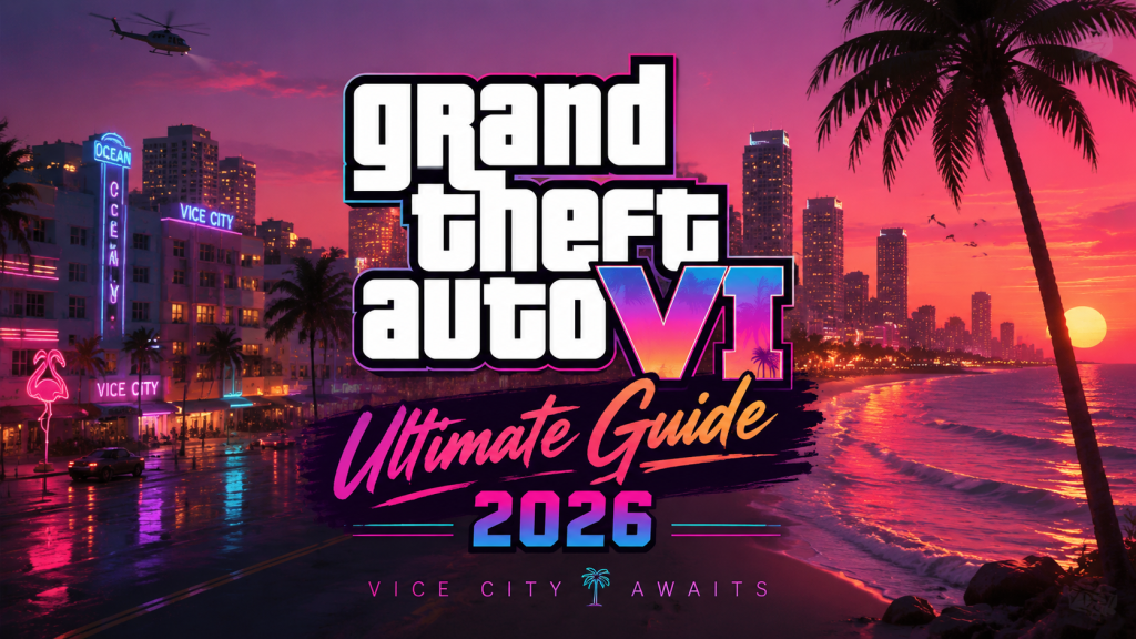 GTA 6 Ultimate Guide 2026 Vice City skyline hero banner