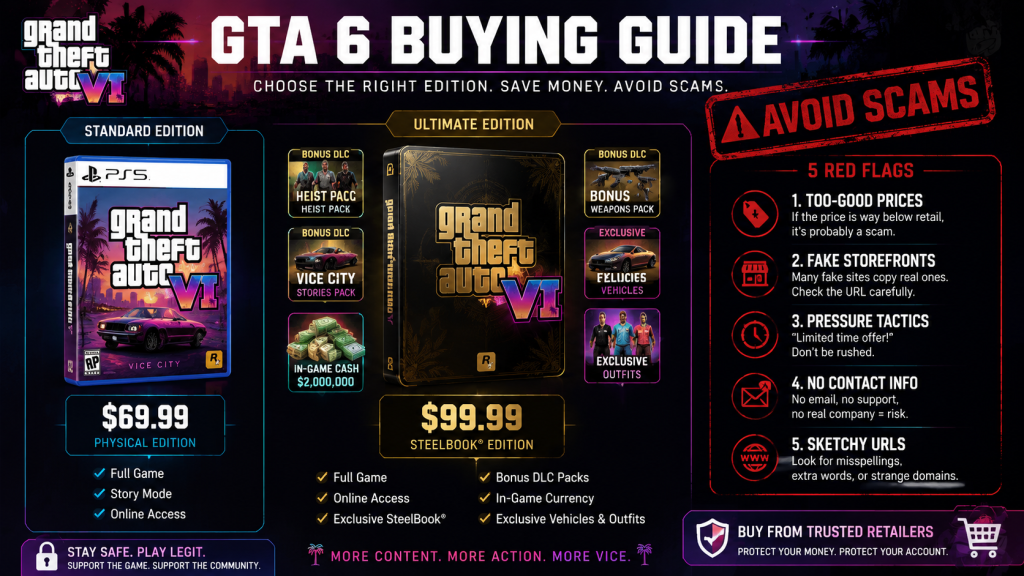GTA 6 buying guide Standard vs Ultimate Edition vs scam warnings
