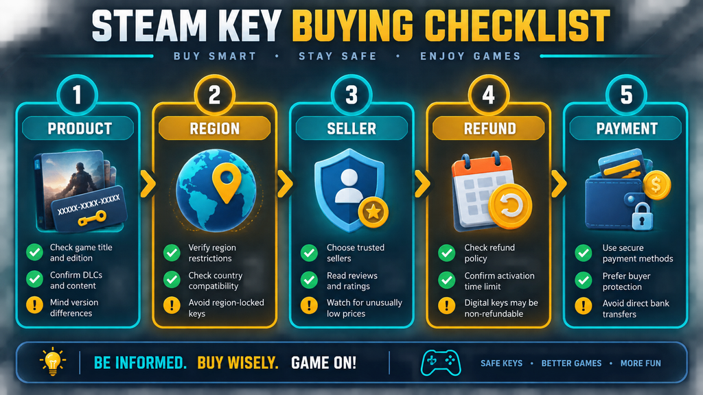 Steam region locked keys: five checks before buying a game key